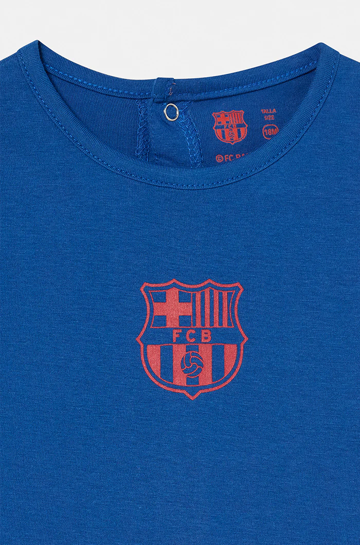 Barça T-shirt and warm leggings set in blue and white – Baby - Image 3