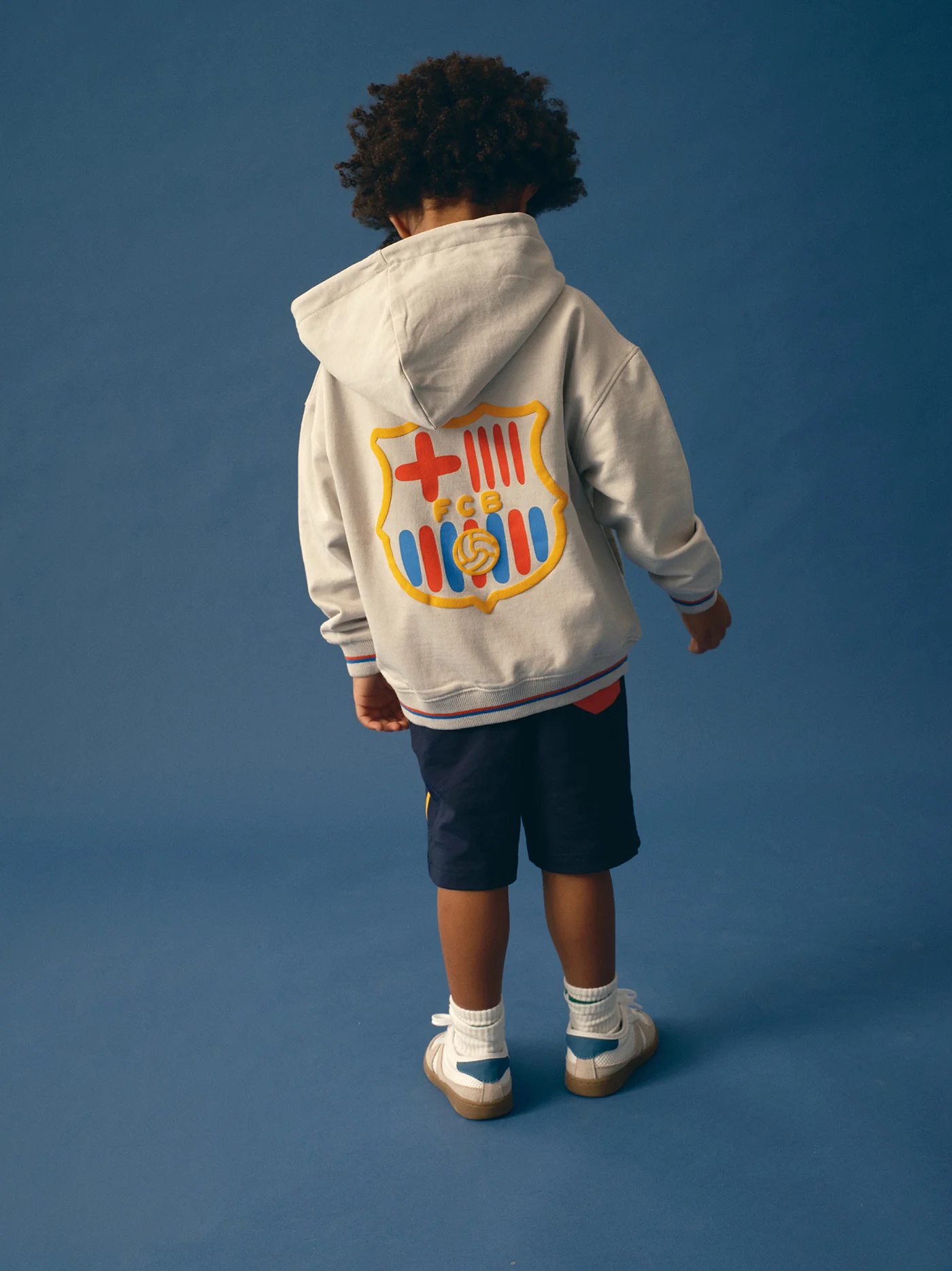 Hoodie Zip Grey Crest Barça - Kids - Image 2