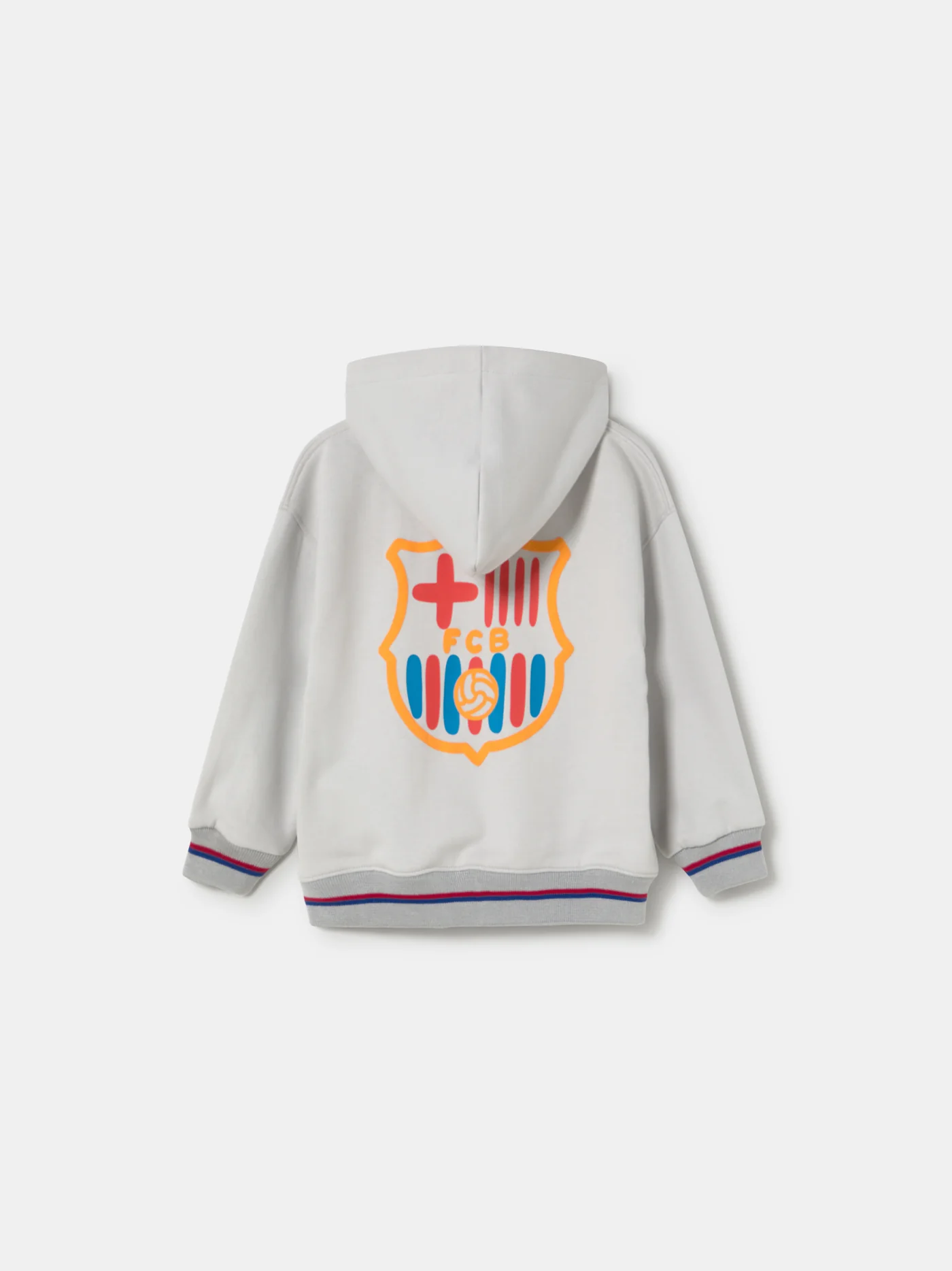 Hoodie Zip Grey Crest Barça - Kids - Image 4