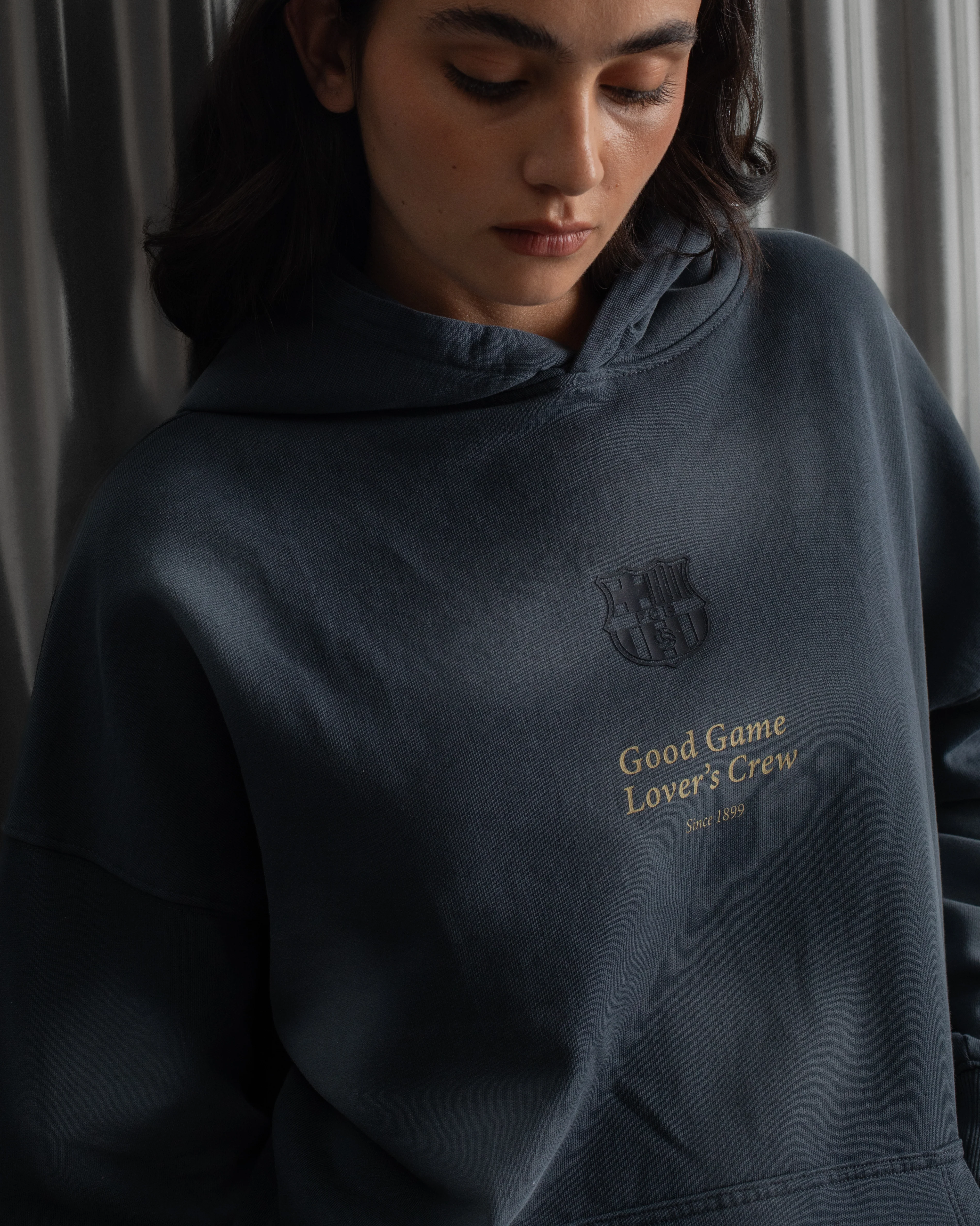 Hoodie Navy Barça Essentials - Women - Image 4