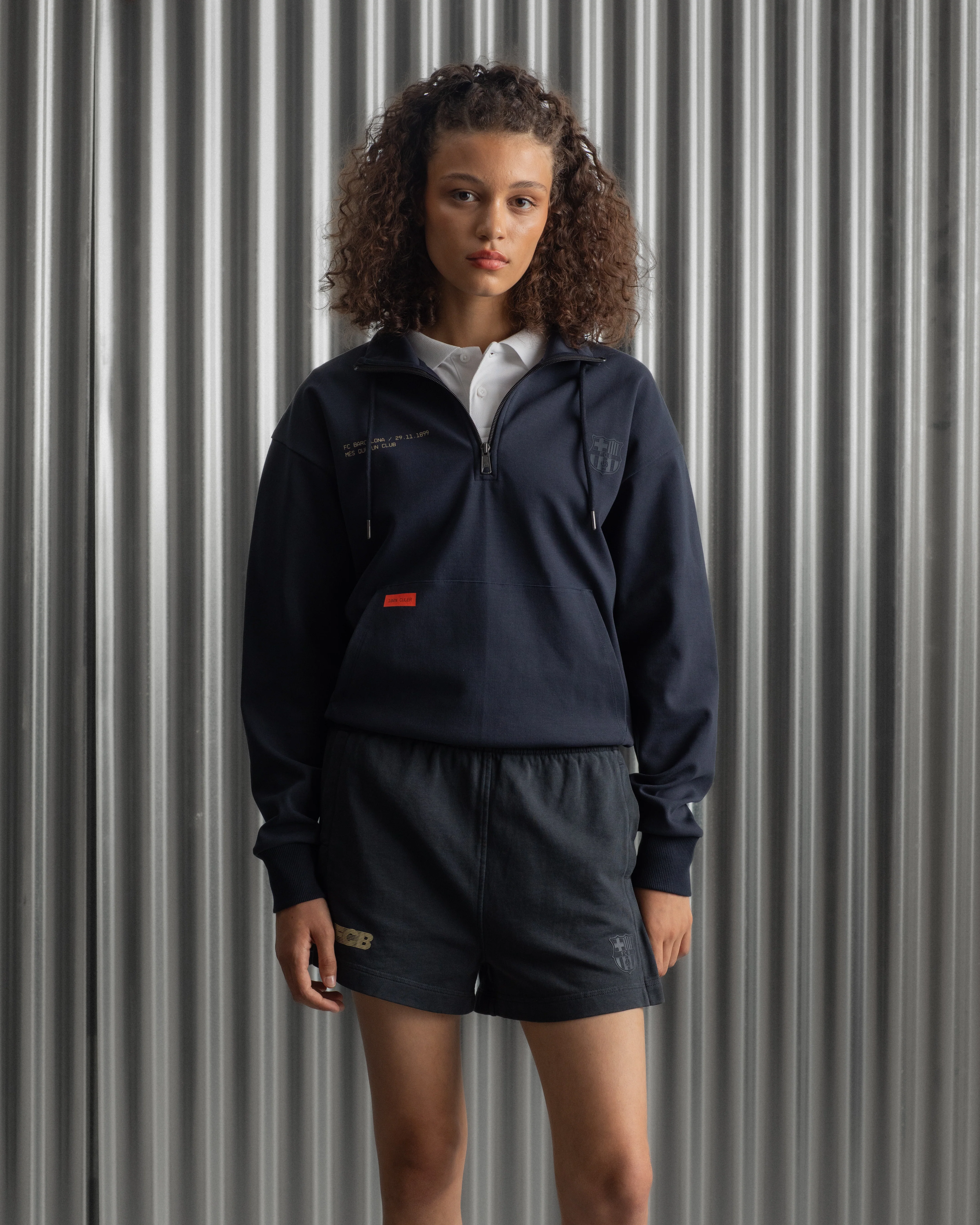 Short Navy Barça Essentials - Women - Image 2