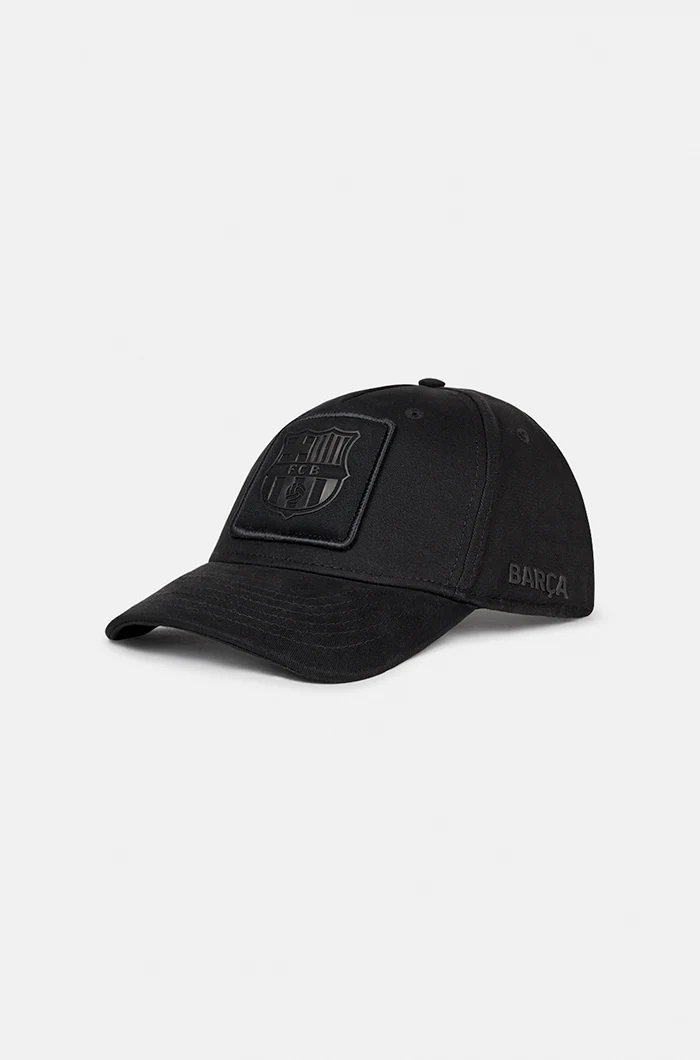 FC Barcelona black cap with embroidered crest