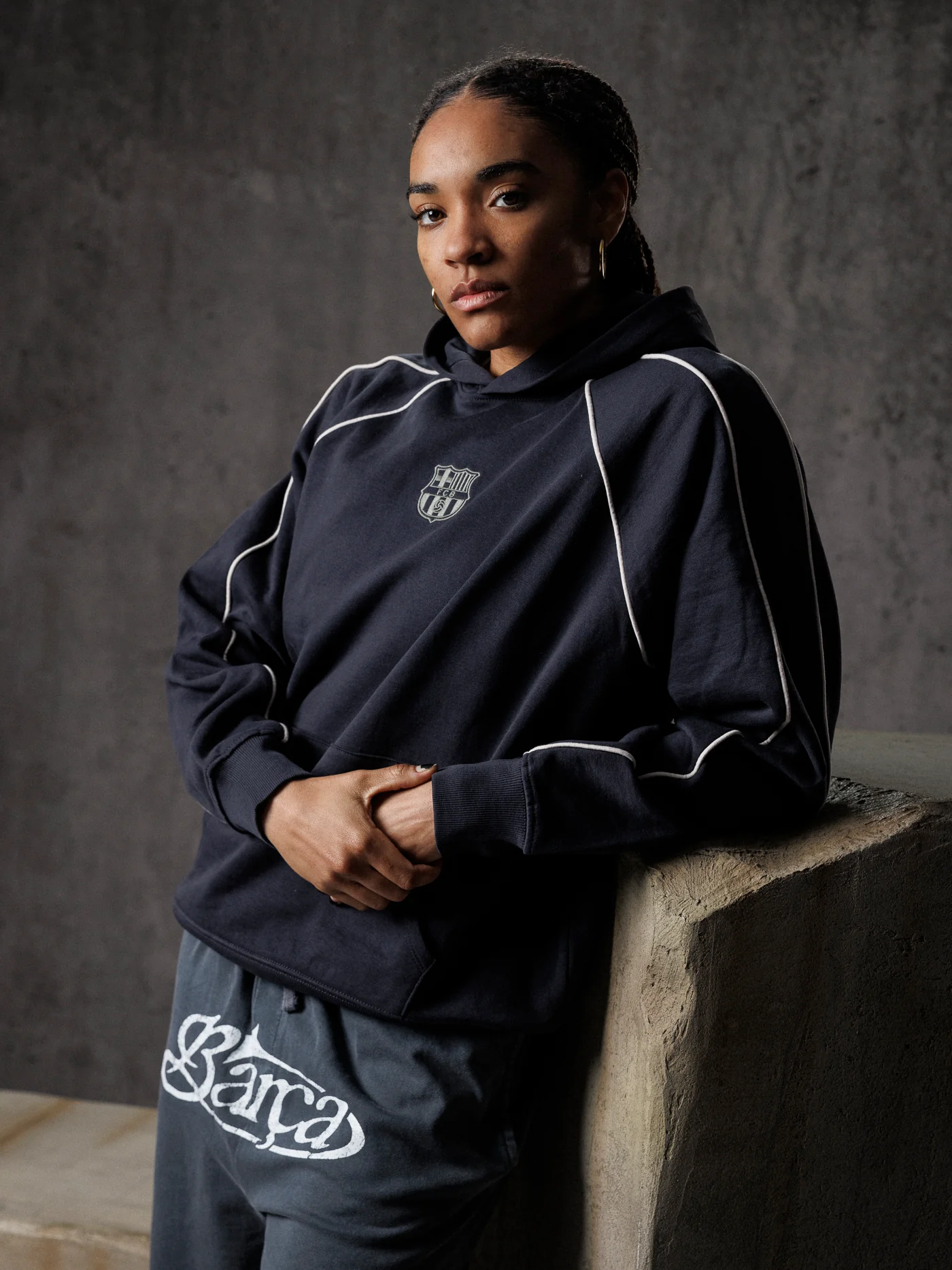 Hoodie Grey Aftermatch Barça - Image 6