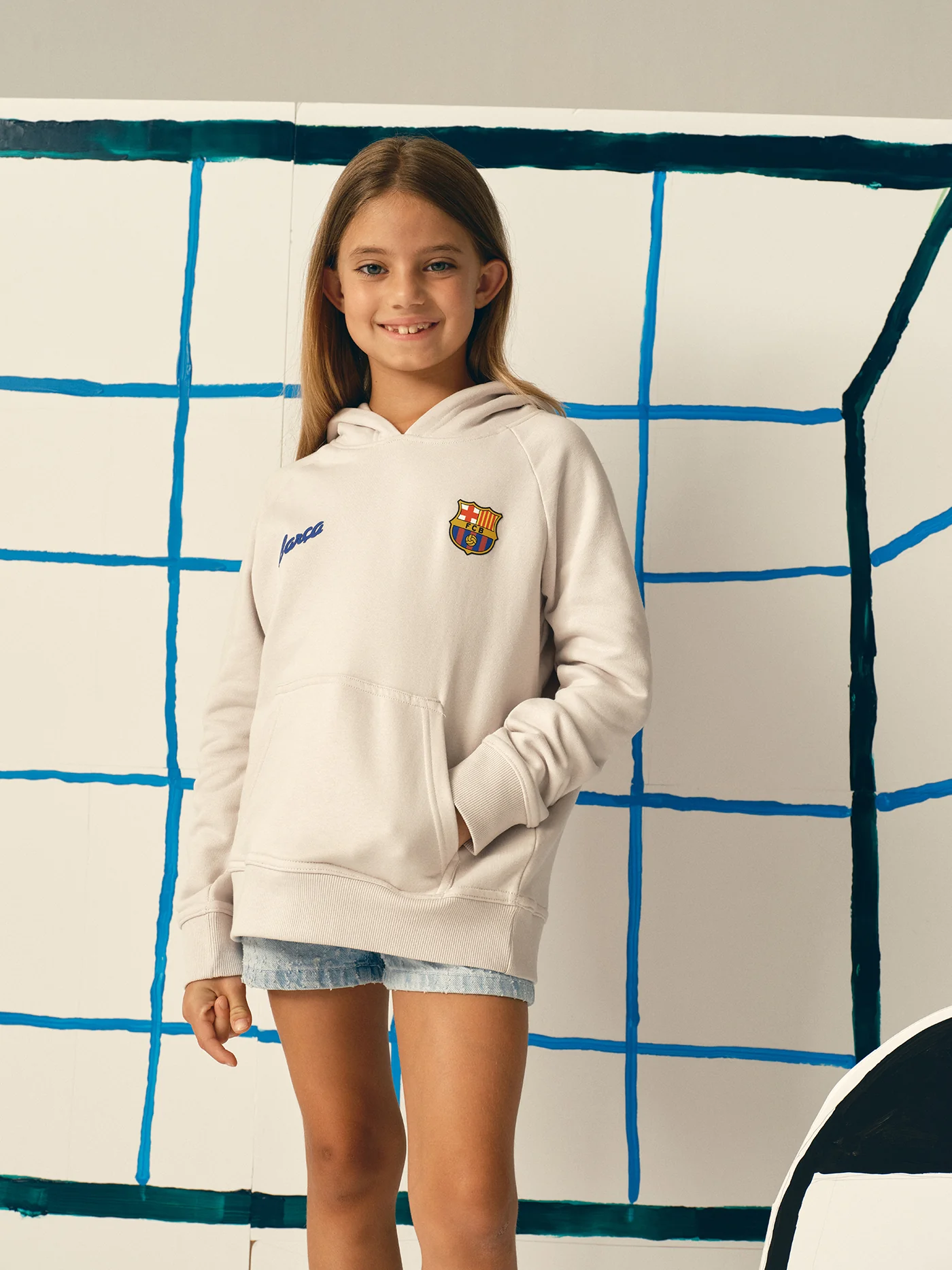 Hoodie Grey Panot Barça - Junior