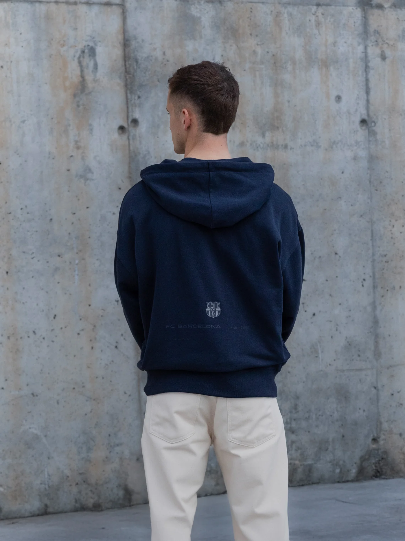 Hoodie Zip Navy Barça Organic Goals - Image 2