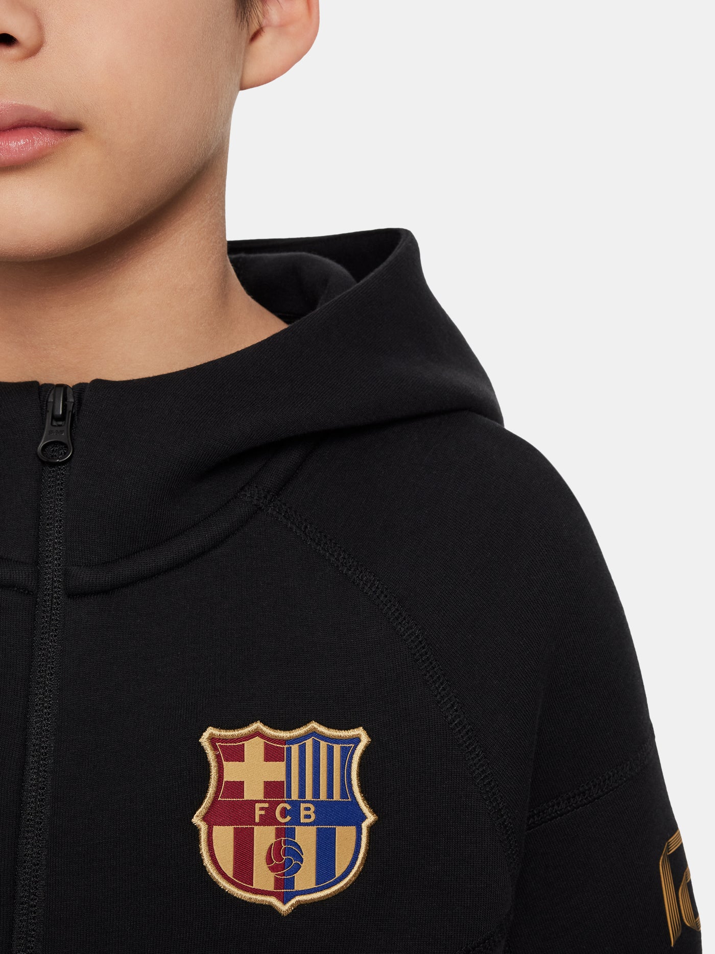Jacket tech fleece black Barça Nike - Kids - Image 4
