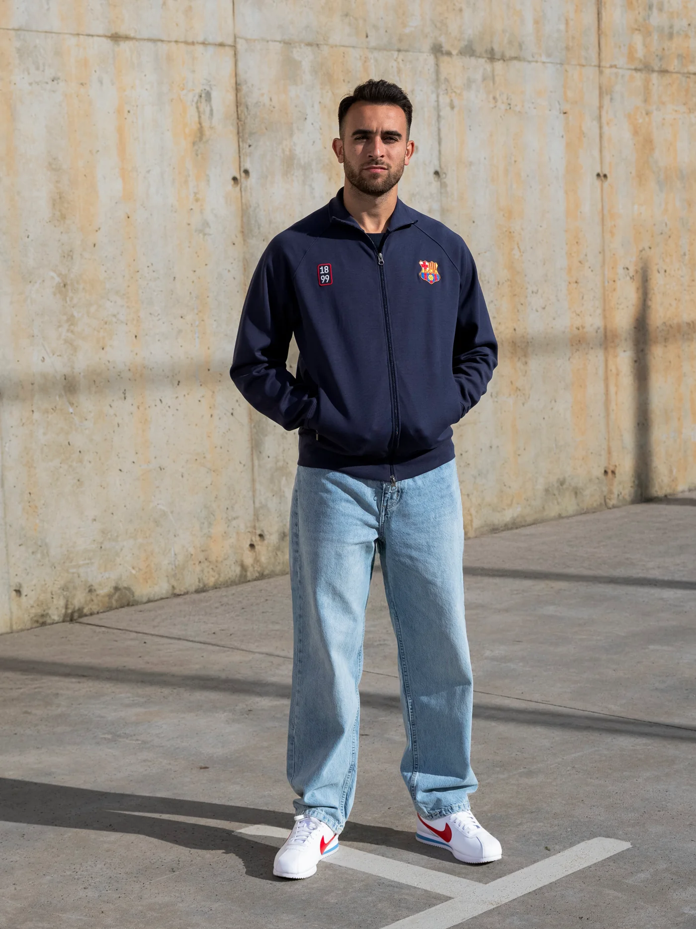 Light Jacket Retro 1899 Navy Fleece Barça - Image 2
