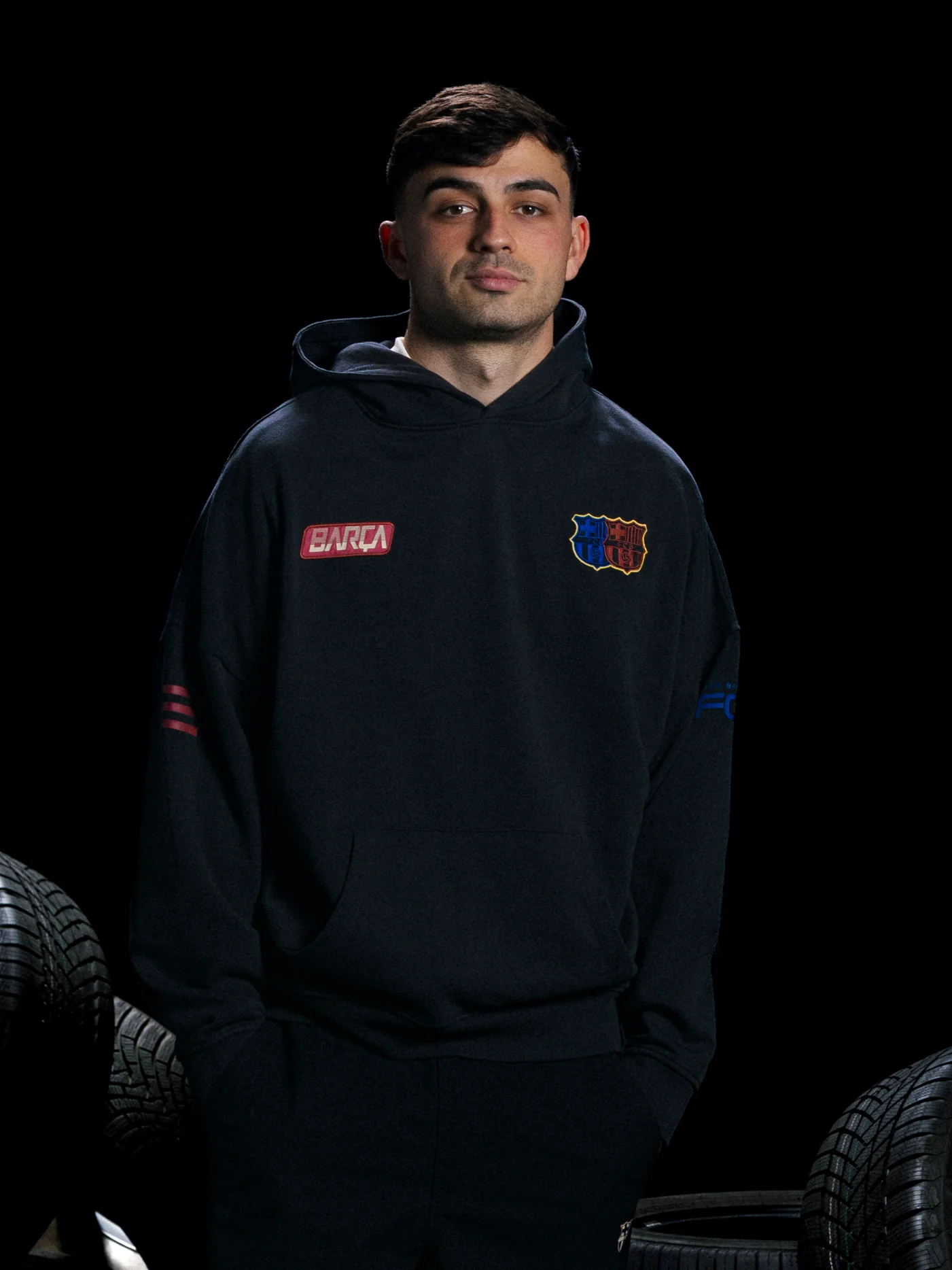 Hoodie Grey Racing Barça
