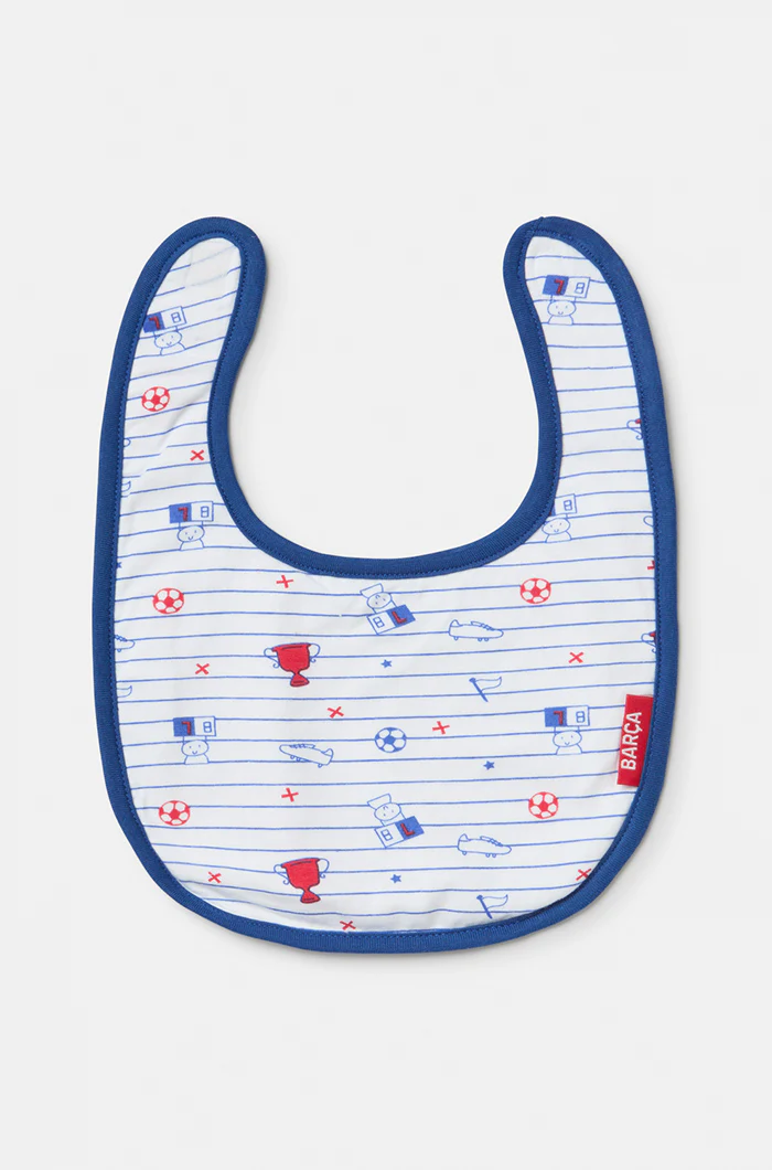 Set of two Barça white and blue cotton bibs – Baby - Image 3